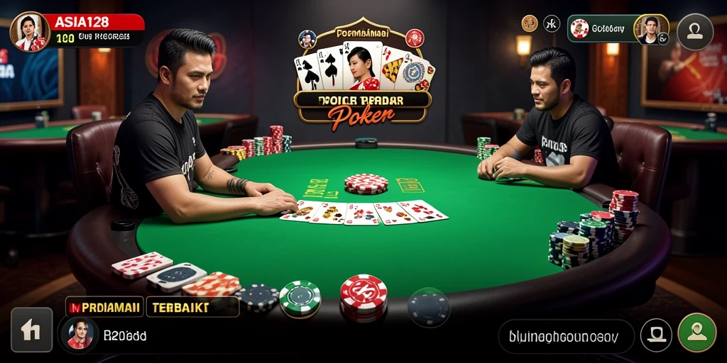 Tampilan gameplay ASIA128 dengan fitur poker yang interaktif dan menyenangkan.