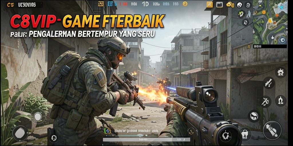 Gameplay C8VIP yang intens menunjukkan aksi bertempur yang seru.