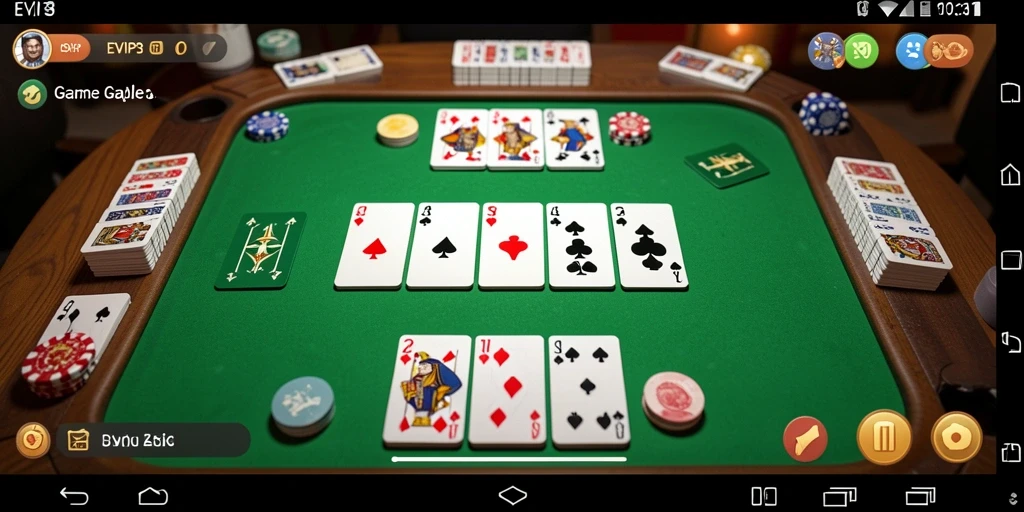 Screenshot gameplay EVIP3 yang memperlihatkan ketegangan saat bermain Gaple.