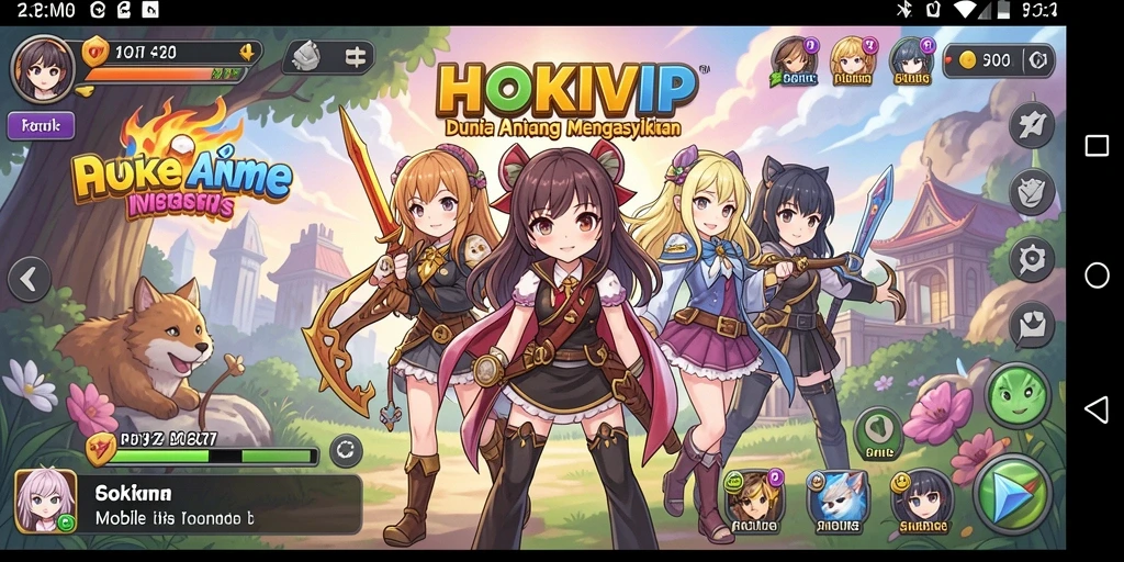 Tampilan gameplay HOKIVIP yang menawan dengan karakter anime ikonik.