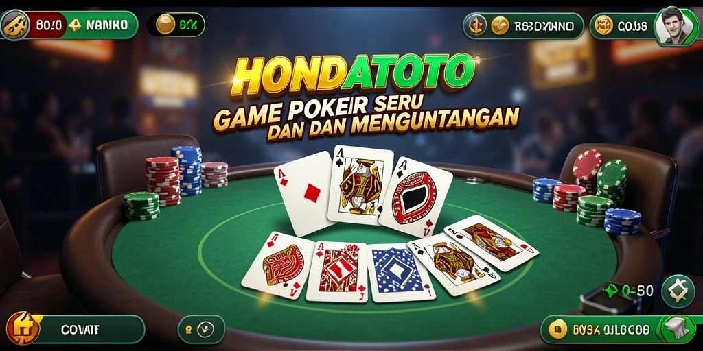 Screenshot HONDATOTO menampilkan gameplay poker yang menarik.