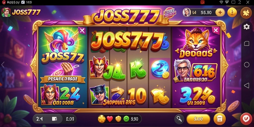 Screenshot JOSS777 menampilkan grafis menarik dan gameplay Slot yang seru.