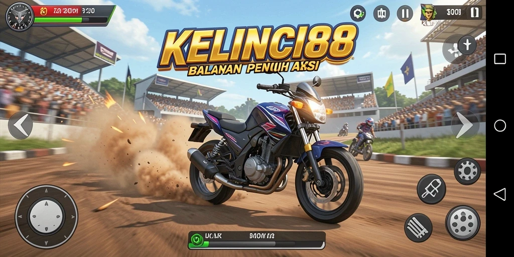 Gameplay KELINCI88 yang penuh aksi dalam balapan motor.