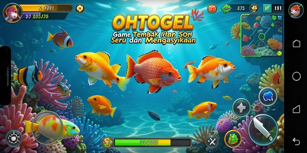 Tampilan menarik dari gameplay OHTOGEL Tembak Ikan.