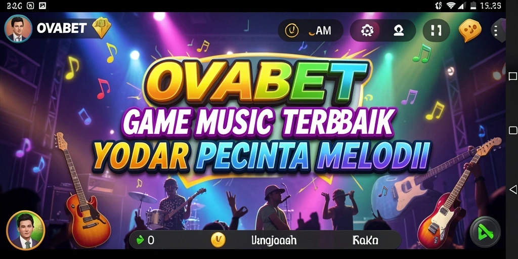 Screenshot utama OVABET yang menampilkan gameplay musik yang menawan.