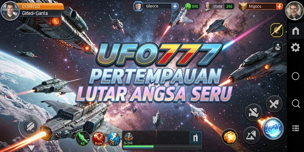 Gameplay seru di luar angkasa dalam <strong>UFO777</strong>.
